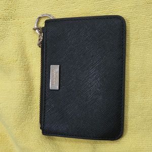 Kate Spade black leather key and card case
